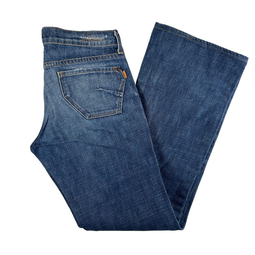 James Jeans Jeans Womens 29 Blue Distressed Whiskered Bootcut Denim Made in USA